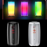 BassVibe Y528 Speaker with LED Lights On: The BassVibe Y528 speaker illuminated with vibrant 360° LED lights. The colors change dynamically to the rhythm of the music, creating an engaging visual effect.