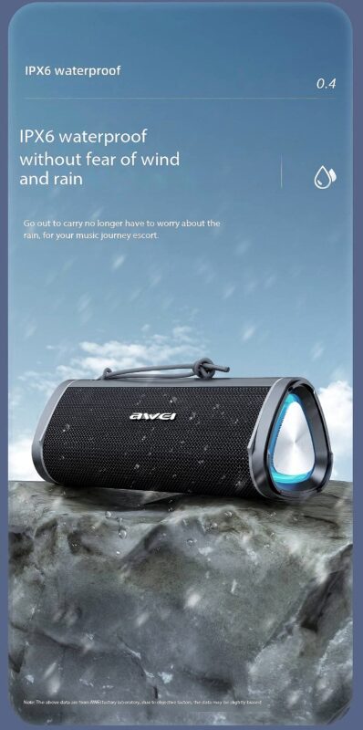 Y331 Speaker Being Held:
The Y331 speaker held in one hand, demonstrating its portability and lightweight design, perfect for on-the-go use.