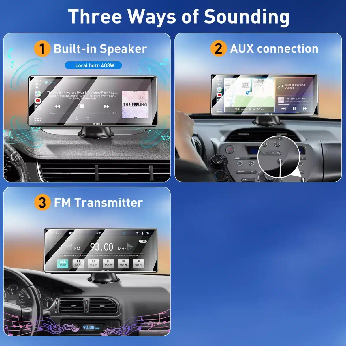 10.26-inch portable car stereo with dual-frequency WiFi connection